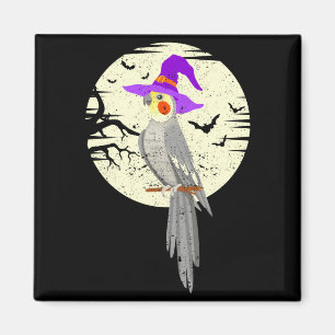Atiel Bird Witch Hat Funny Halloween Animal Lover  Magnet