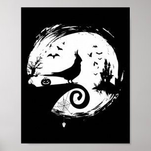 Atiel Halloween Costume Moon Silhouette Creepy  Poster
