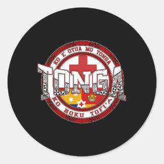 Atikapu Tonga Grey Small Classic Round Sticker