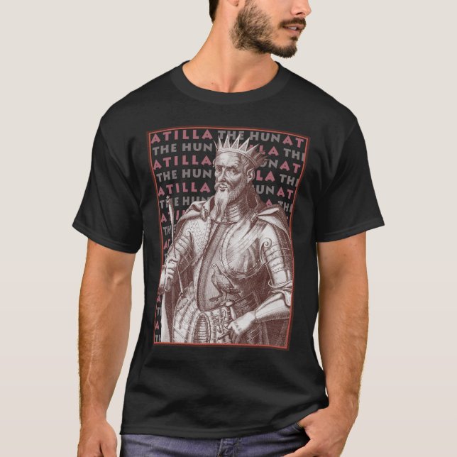 Atilla The Hun - T-Shirt with Antique Portrait (Front)