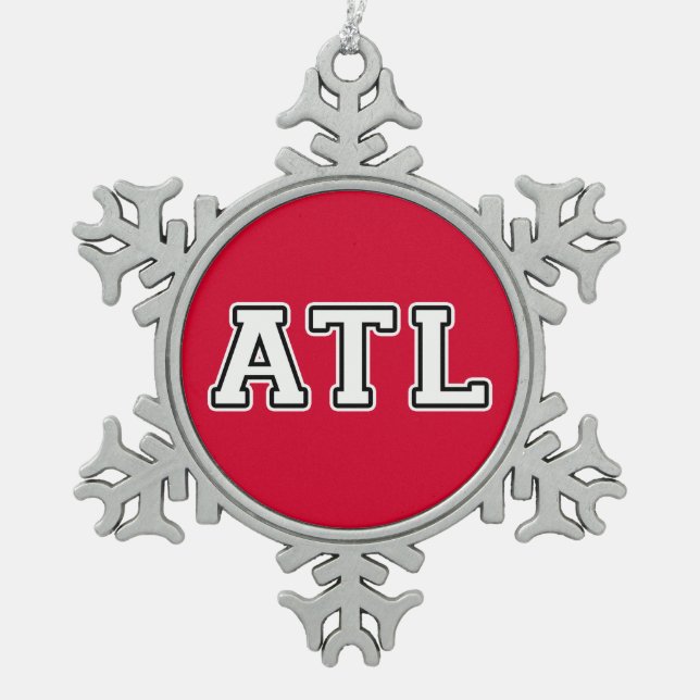 ATL SNOWFLAKE PEWTER CHRISTMAS ORNAMENT (Front)
