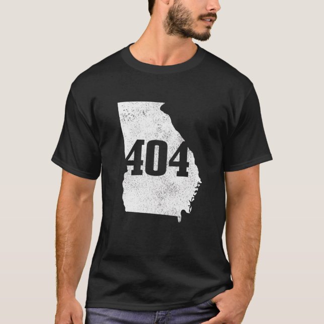 Atlanta 404 Area Code Atl Georgia Map State Pride  T-Shirt (Front)