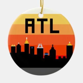 Atlanta 8-Bit Skyline ATL Ceramic Tree Decoration
