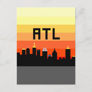 Atlanta 8-Bit Skyline ATL Postcard