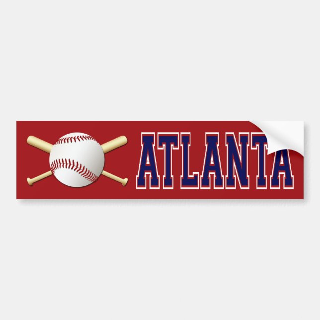 ATLANTA BASEBALL BUMPER STICKER (Front)