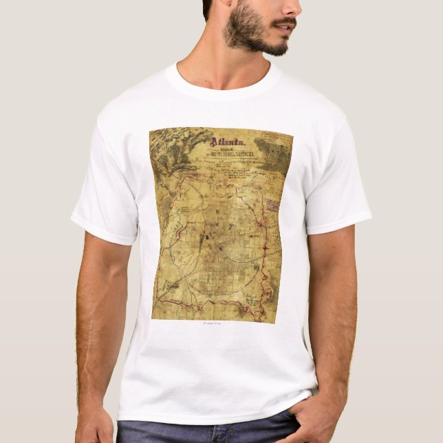 Atlanta Campaign - Civil War Panoramic Map 2 T-Shirt (Front)