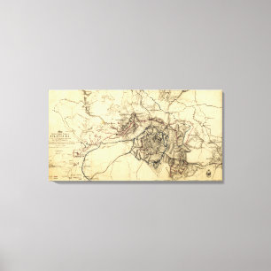 Atlanta Campaign - Civil War Panoramic Map Canvas Print
