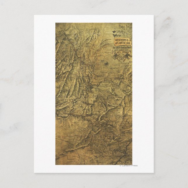 Atlanta Campaign - Civil War Panoramic Map Postcard (Front)