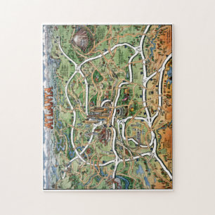 Atlanta Cartoon Map Puzzle