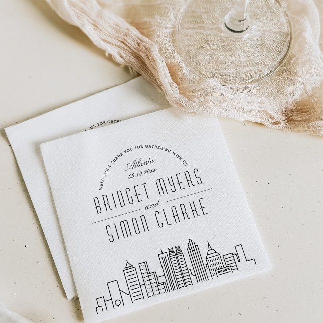 Atlanta Deco Skyline | Wedding Event Napkins (Creator Uploaded)