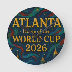 Atlanta Football Elegant Artwork 2026 Round Clock