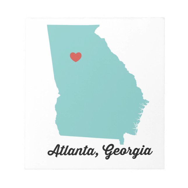 Atlanta, GA - graphic heart Atlanta Georgia design Notepad (Front)
