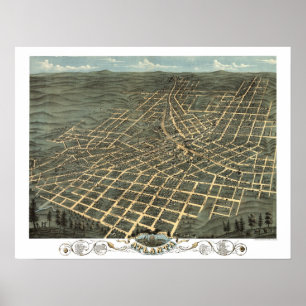 Atlanta, GA Panoramic Map DIGITALLY REMASTERED Poster