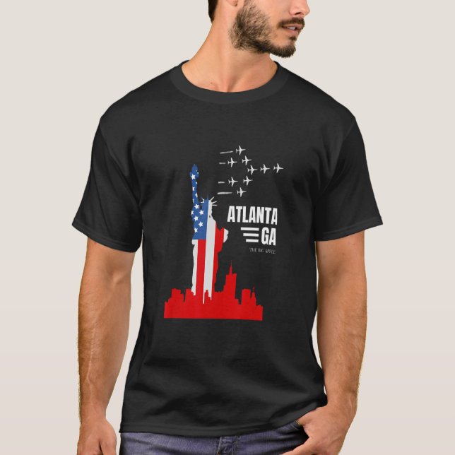 Atlanta GA Statue of Liberty Flag  Wrong City Name T-Shirt (Front)