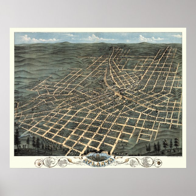 Atlanta, Georgia - 1871 (A. Ruger) BigMapBlog.com Poster (Front)