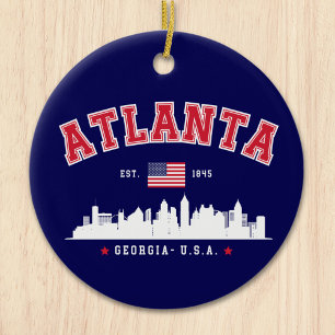 Atlanta Georgia Architectural Skyline Ceramic Tree Decoration
