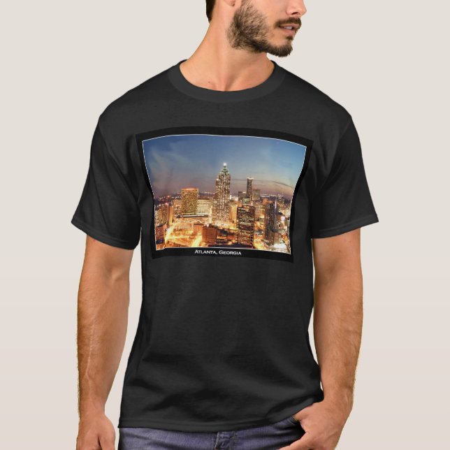 Atlanta, Georgia at Night - Beautiful Skyline T-Shirt (Front)