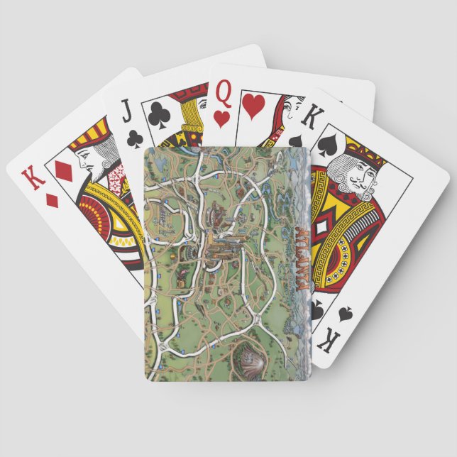 Atlanta Georgia Cartoon Map Playing Cards (Back)