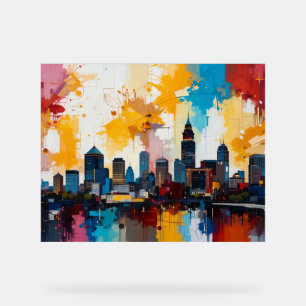 Atlanta, Georgia City Skyline abstract painting 2 Acrylic Sign