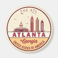 Atlanta Georgia City Skyline Emblem