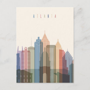 Atlanta, Georgia City Skyline Postcard