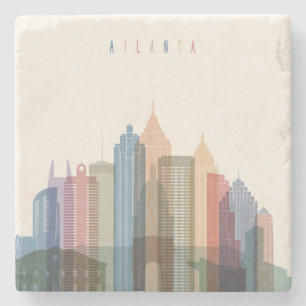 Atlanta, Georgia City Skyline Stone Coaster