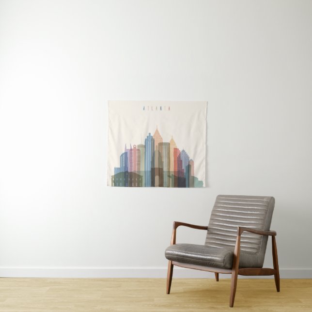 Atlanta, Georgia | City Skyline Tapestry (In Situ (Horizontal))