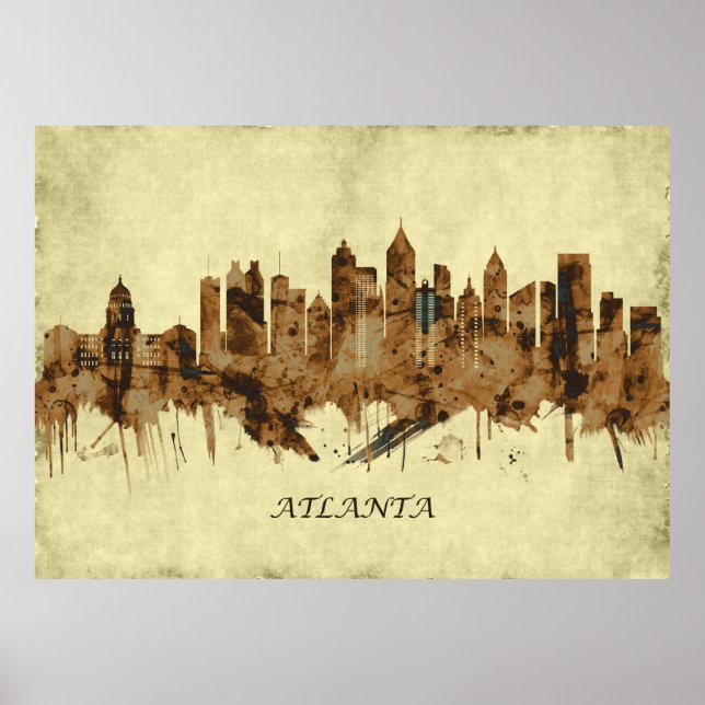 Atlanta Georgia Cityscape Poster (Front)