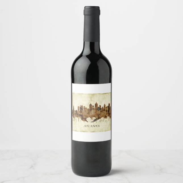 Atlanta Georgia Cityscape Wine Label (Front)