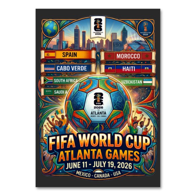 Atlanta Georgia FIFA World Cup 2026 Table Number (Front)