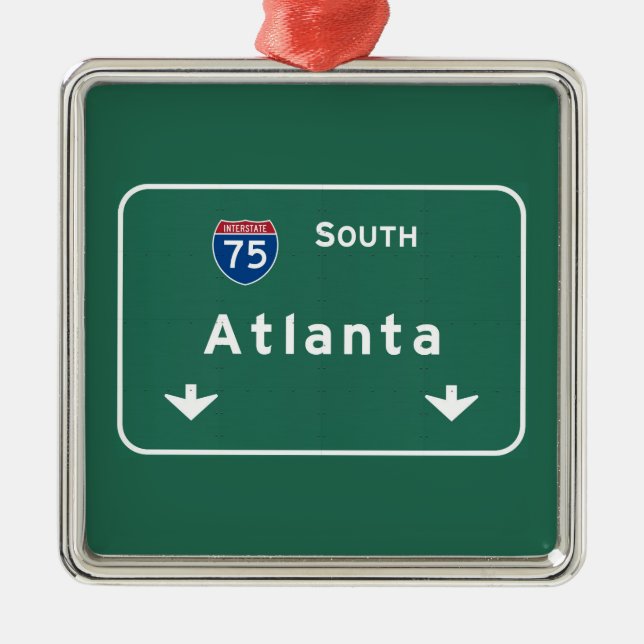 Atlanta Georgia ga Interstate Highway Freeway : Metal Tree Decoration (Front)