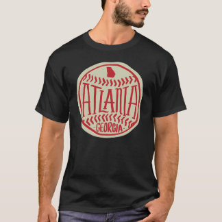 Atlanta Georgia Hand-Illustrated Baseball Typograp T-Shirt