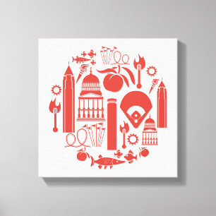 Atlanta Georgia Icons Canvas Print