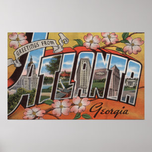 Atlanta, Georgia - Large Letter Scenes 3 Poster