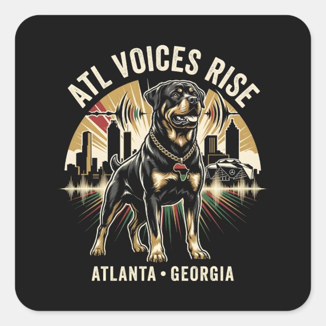 Atlanta Georgia Rottweiler Cultural Pride Art Square Sticker (Front)