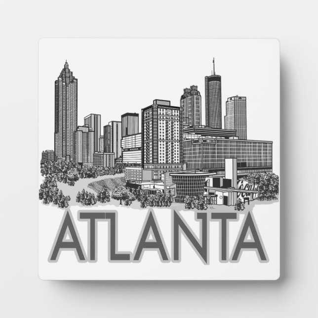 Atlanta Georgia Skyline Art Plaque (Front)