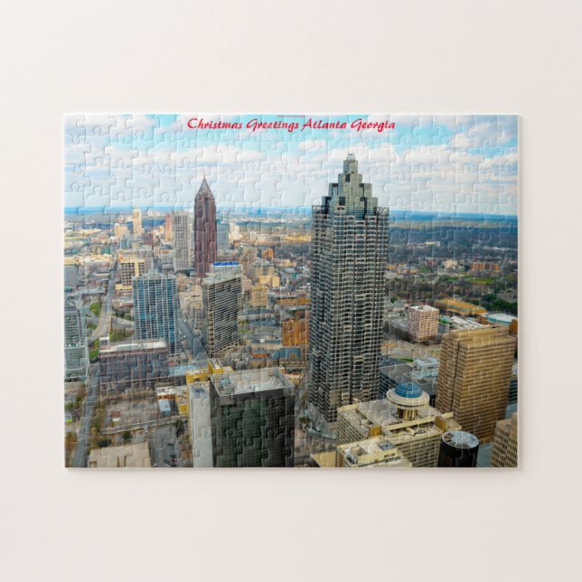 Atlanta Georgia skyline. Christmas Greetings Jigsaw Puzzle (Horizontal)