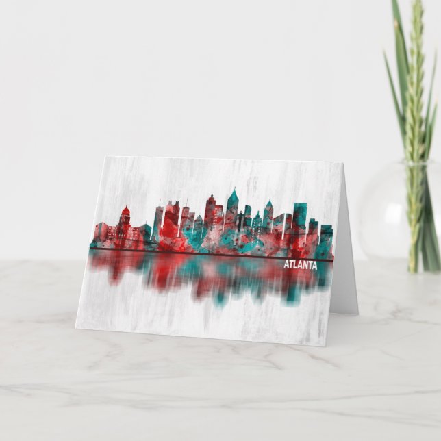 Atlanta Georgia Skyline Holiday Card (Front)