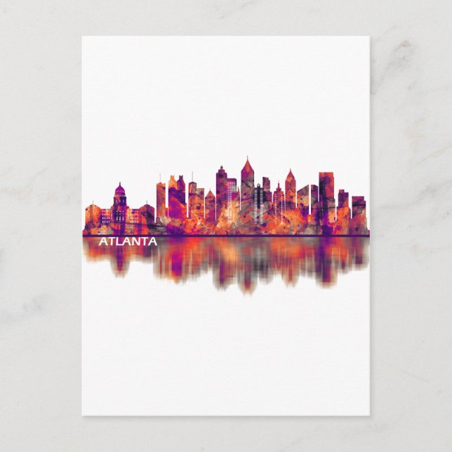 Atlanta Georgia Skyline Invitation Postcard (Front)