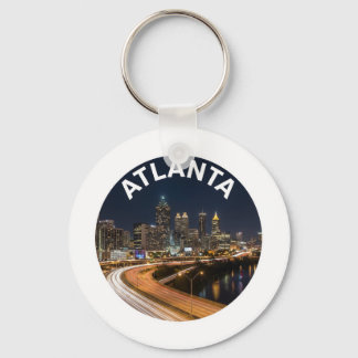 Atlanta Georgia Skyline, Night City Lights Souveni Key Ring