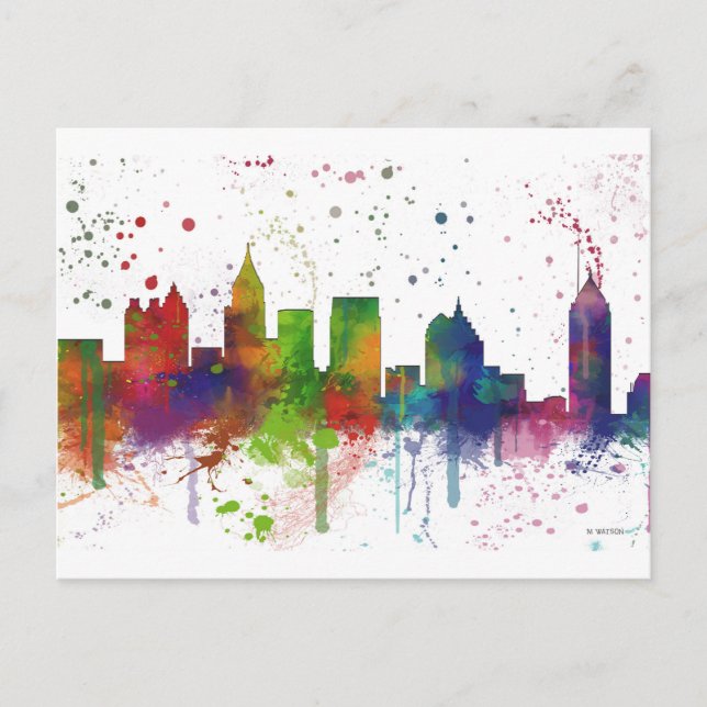 ATLANTA GEORGIA SKYLINE POSTCARD (Front)