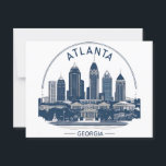 Atlanta Georgia Skyline Postcard<br><div class="desc">Celebrate the beauty and architectural charm of Atlanta, Georgia with this stunning skyline design. Featuring iconic buildings like the Bank of America Plaza and the Georgia State Capitol in detailed line art, this artwork captures the vibrant spirit of the city. The bold “ATLANTA” arch and “GEORGIA” below frame the skyline...</div>