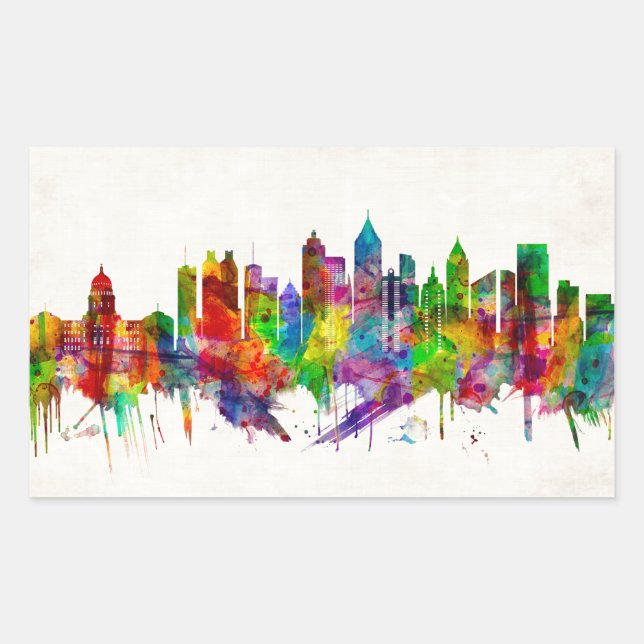 Atlanta Georgia Skyline Rectangular Sticker (Front)