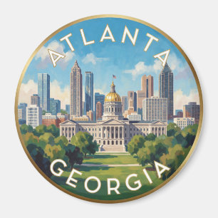 Atlanta Georgia Skyline Travel Magnet