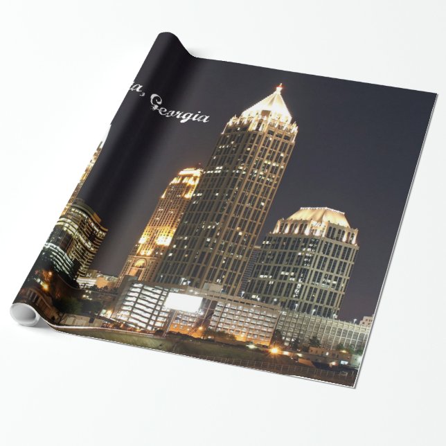 Atlanta, Georgia skyline Wrapping Paper (Unrolled)