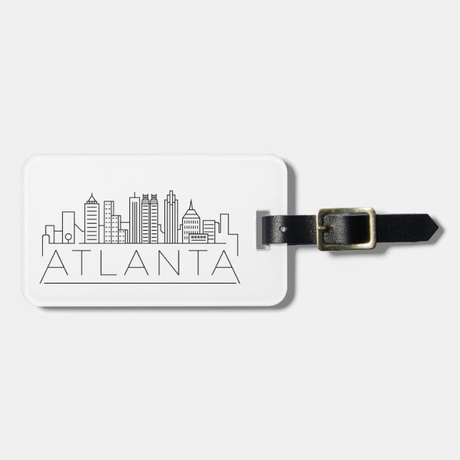 Atlanta, Georgia Stylised Skyline Luggage Tag (Front Horizontal)