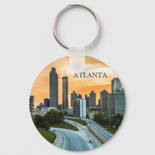 Atlanta, Georgia Sunset City Downtown View Key Ring