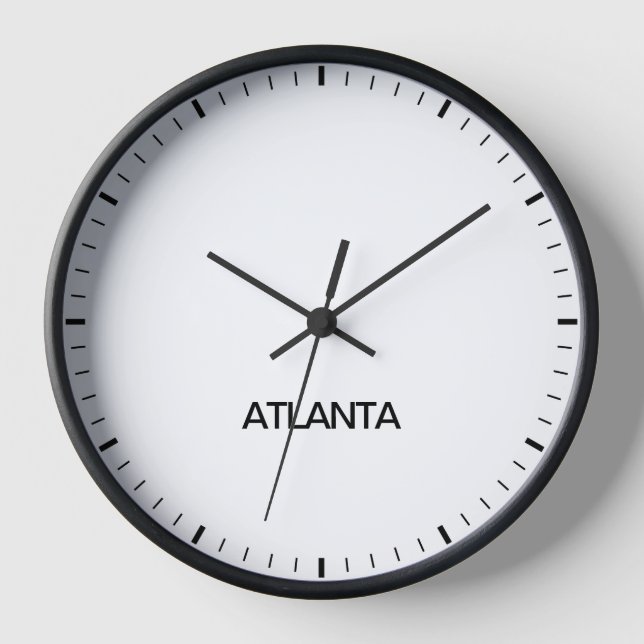 Atlanta Georgia Time Zone Newsroom Style Clock (Front)