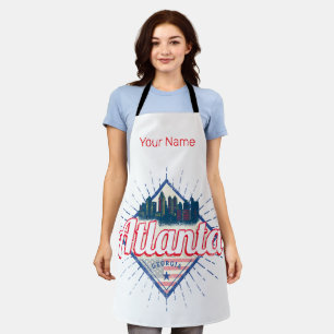 Atlanta Georgia United States Retro Skyline Apron
