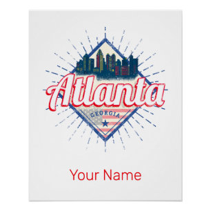 Atlanta Georgia United States Retro Skyline Poster